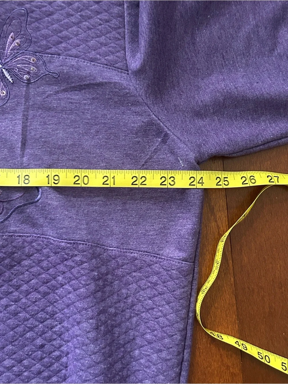 Alfred Dunner Embroidered Butterfly Beaded Sweater Collared Size XL Lavender